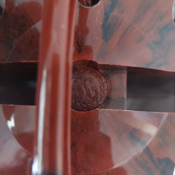 VTG Poker Caddy Bakelite Brown Black Swirled Poker Chip Chips Holder Rotating US - Picture 9 of 13